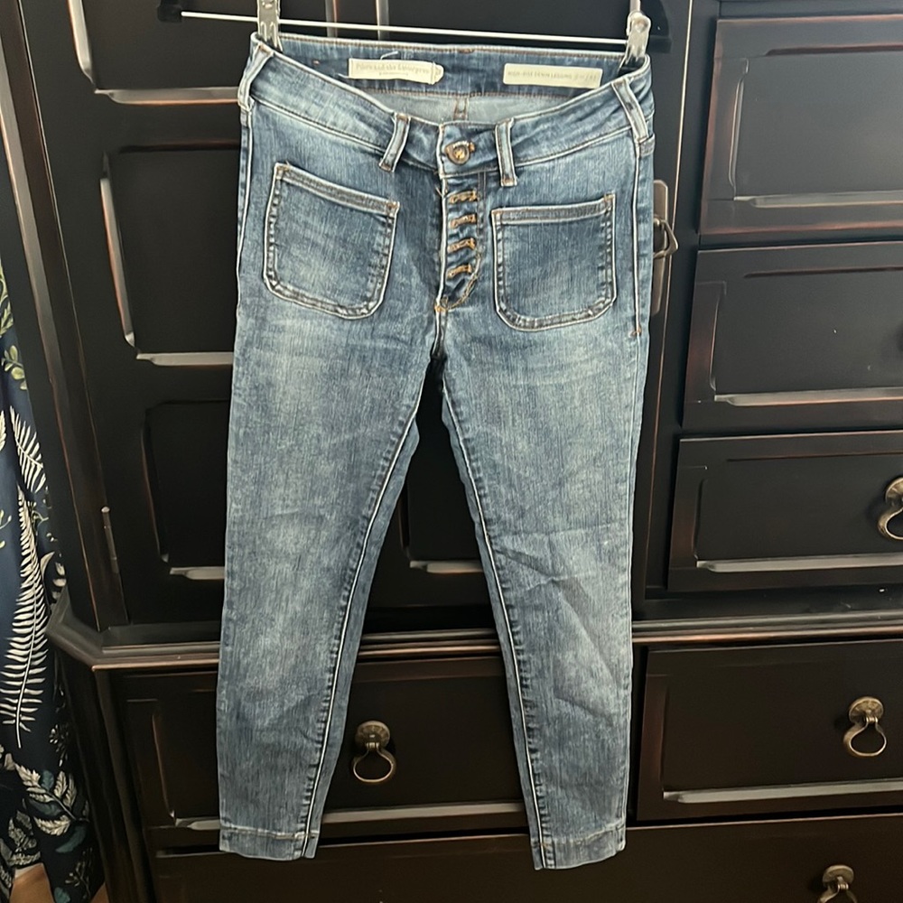 Anthropology Pilcro skinny button fly jeans. Size 27